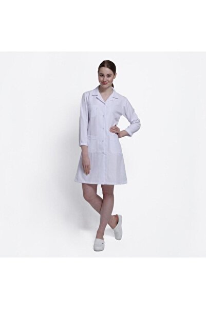 ONURTEKS İŞ ELBİSELERİ Onurteks Women Classic White Doctor Coat Nurse Pharmacist Teacher Laboratory Alpaca Fabric