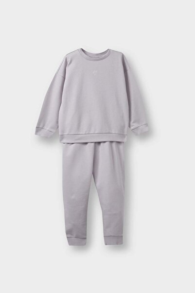 DeFacto Kız Bebek 2'li Takım Basic Düz Sweatshirt Eşofman Altı E8358A525AU