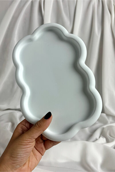 Misu design VERNİKLİ (wax) BULUT GÖRÜNÜMLÜ,SUNUM TEPSİ VE TABAĞI , TAKI STANDI , ORGANİZER Dekoratif, Anahtarlık
