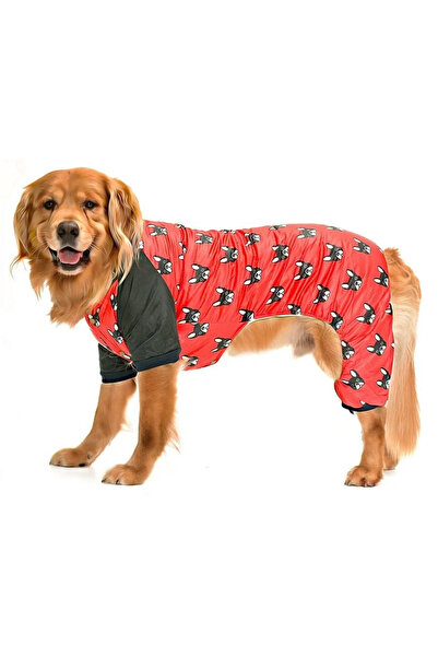 Petza معطف طويل للكلاب من السلالات الكبيرة - أحمر دوما