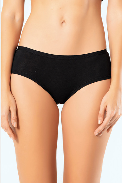 TÜREN Chiloți hipster din bumbac din 2 piese din Lycra pentru femei 918/Negru-Gri