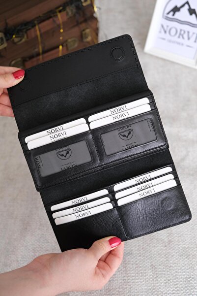 Norvi Leather Saraciye Stitched Genuine Leather Wallet with Phone Compartment...