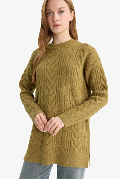 DeFacto Relax Fit Bisiklet Yaka Triko Kazak Tunik F4530AX25WN