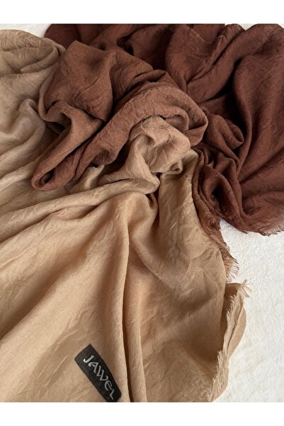 JAWEL ŞAL Jawel Comfort Shawl Double Color Brown-Beige