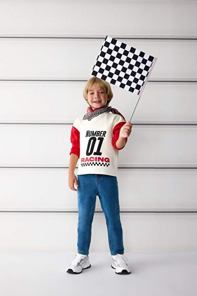 DeFacto Baby Boy Crew Neck Printed Long Sleeve T-Shirt G1560A525Au