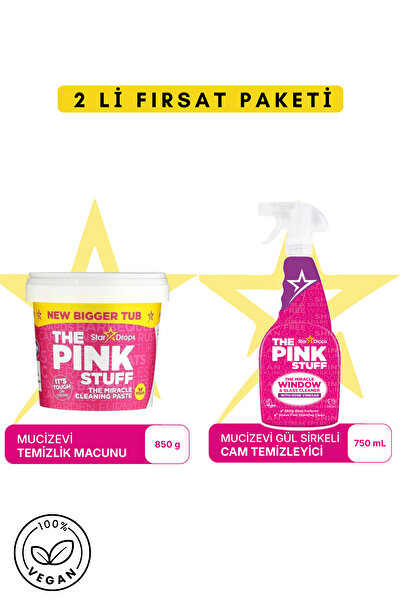ThePinkStuff Mucizevi Temizlik Macunu 850 g + Cam Temizleyici 750 ml – Mutfak...