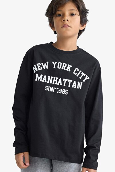 DeFacto Момчешко колело с дълъг ръкав и печат на яката E9514A825AU