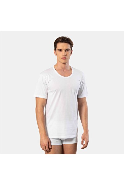 TÜREN Men's Modal Crew Neck Undershirt 181/White