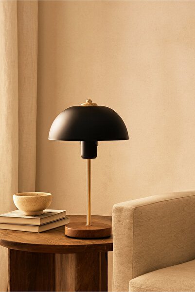 HOMİNG Swiss Metal Mantar Klasik Masa Lambası- Gold Detaylı