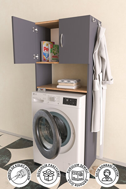 Hediyeler Kapında Askılıklı Çamaşır Makinesi Üstü Dolap Banyo Düzenleyici Çok...