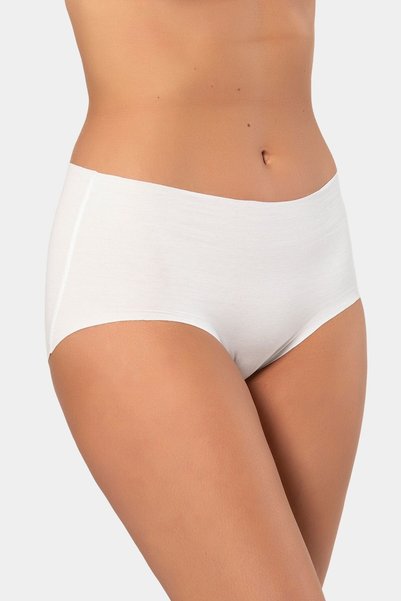 TÜREN Women's Laser Cut Cotton High Waist Panties 911/White