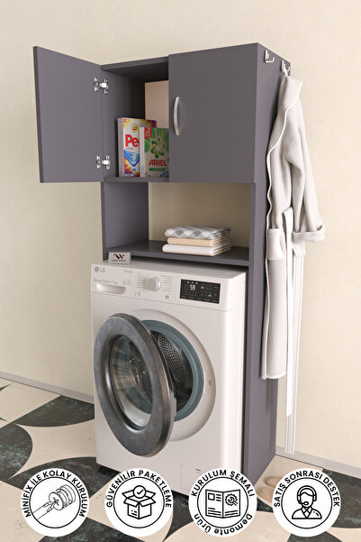 Hediyeler Kapında Askılıklı Çamaşır Makinesi Üstü Dolap Banyo Düzenleyici Çok...
