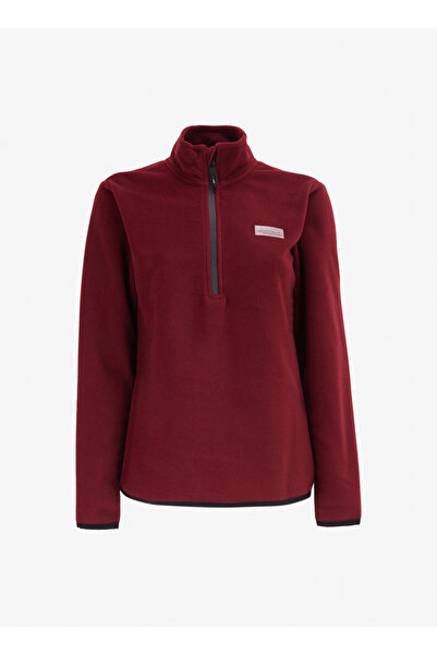 Discovery Expedition Bordo Kadın Dik Yaka Basic Polar Sweatshırt D4WL-SWT3929