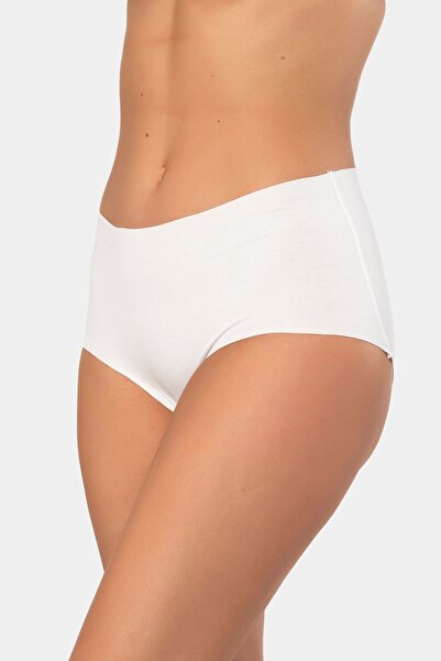 TÜREN Γυναικείο εσώρουχο ψηλόμεσο από βαμβάκι κομμένο με λέιζερ 911/Λευκό