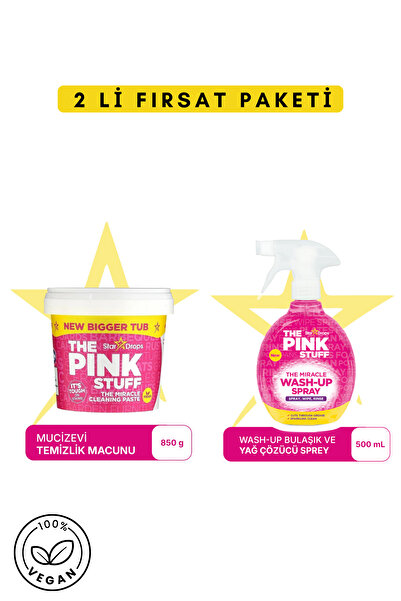 ThePinkStuff Mucizevi Temizlik Macunu 850 g + Wash-Up Bulaşık & Yağ Çözücü Sp...
