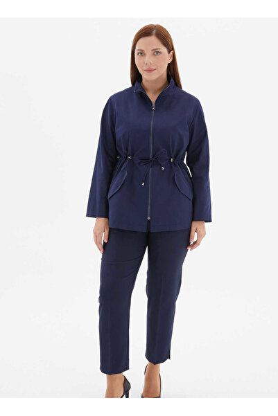 Selen Lacivert Kadın Trençkot 24KSL9399-BB