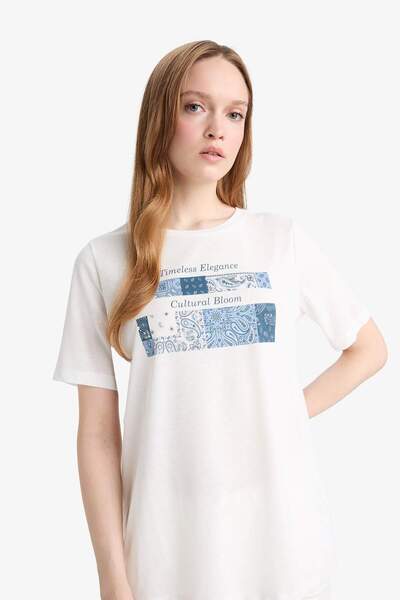 DeFacto Kurzarm-T-Shirt mit normaler Passform und Rundhalsausschnitt G0427AX25AU