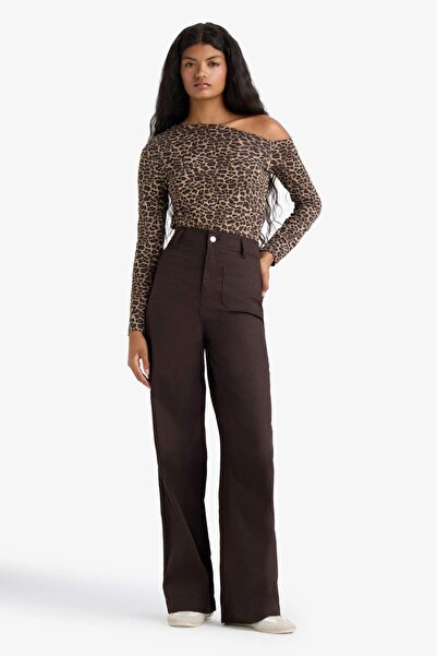DeFacto Straight Fit Yamalı Cep Normal Bel Düz Paça Uzun Boy Gabardin Pantolon F8304AX25AU