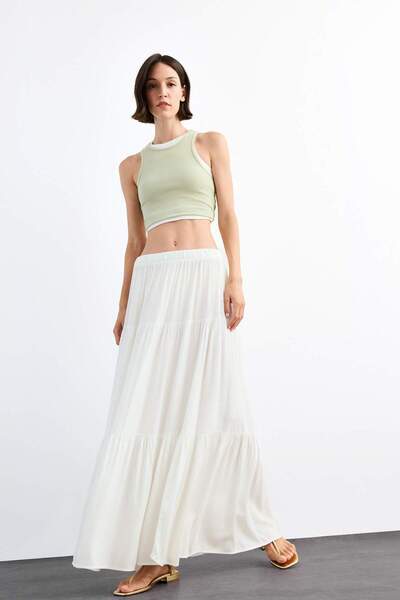 DeFacto Regular Waist Cotton Lined Maxi Skirt G1069Ax25Sm