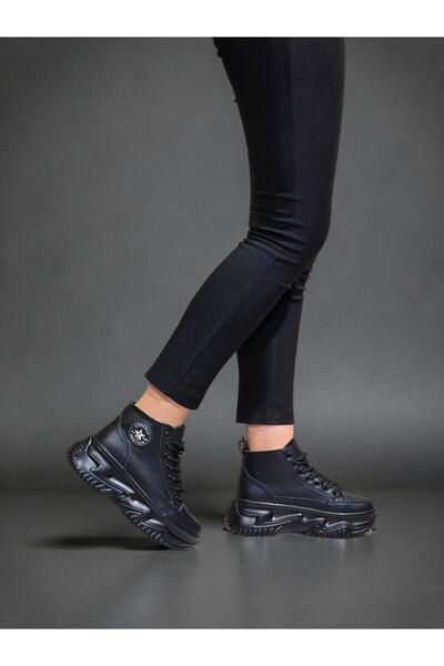 Genel Markalar GML Gınza   Taban Yüksek Bilekli Kadın Spor Sneaker Siyah