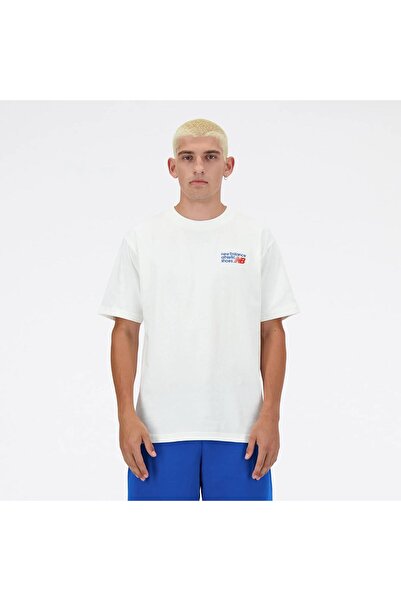 New Balance 3434 Ανδρικό λευκό μπλουζάκι (MNT3434-SST)