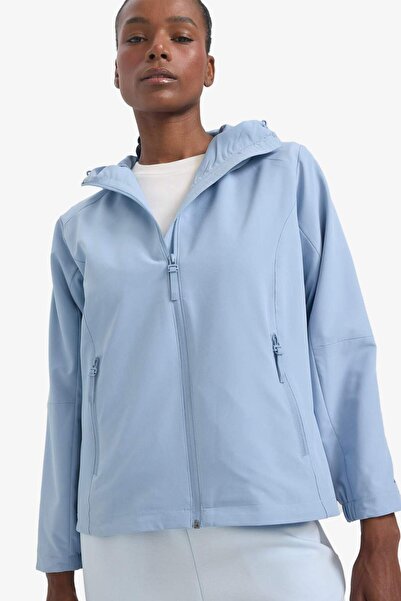 DeFacto Defactofit Водонепроникний Regular Fit Капюшон на блискавці Сезонний весняний дощовик C4952AX25AU