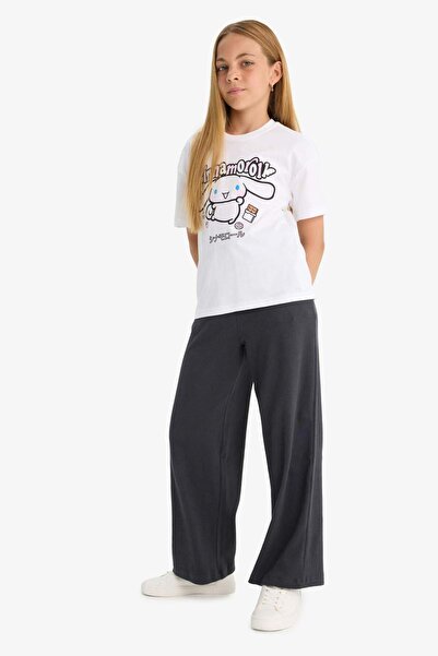 DeFacto Kız Çocuk Beli Lastikli Wide Leg Geniş Paça Eşofman Altı E1836A825AU