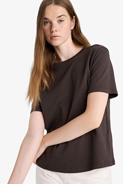 DeFacto Μπλουζάκι με κοντό μανίκι με κανονική εφαρμογή D7579AX25AU