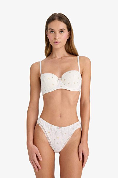 DeFacto Δαντελένια λεπτομέρεια Brazilian Panties-Fall in Love F6141AX25AU