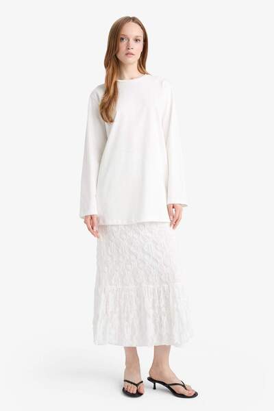 DeFacto A-Line Lace Midi Skirt G0052Ax25Hs