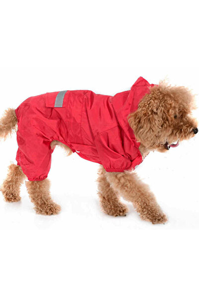 Petza معطف واق من المطر طويل للكلاب من السلالات الصغيرة والمتوسطة - جورما ريد