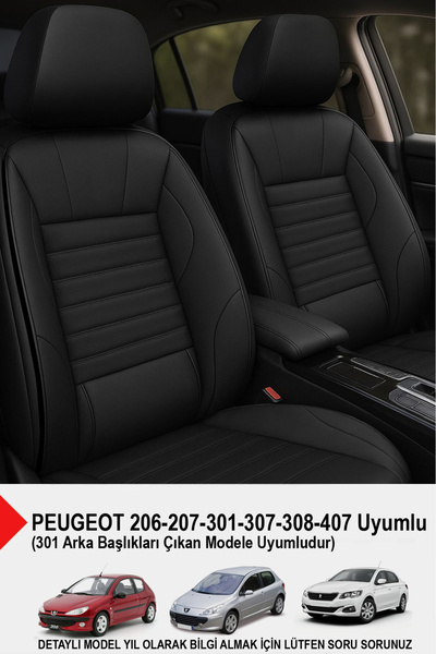 GM-DESIGN Stone Leather Auto Seat Cover - Lumbar Support (Peugeot 206-207-208...