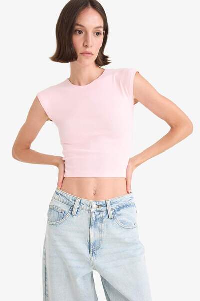 DeFacto Fitted Crew Neck Short Sleeve T-Shirt G0273Ax25Sm