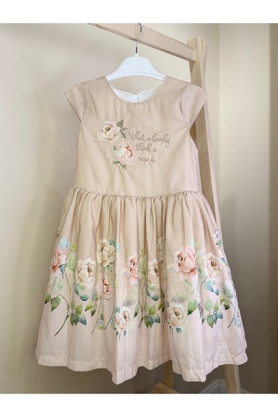 Yollo Kids Girl's Rose Patterned Eid Dress