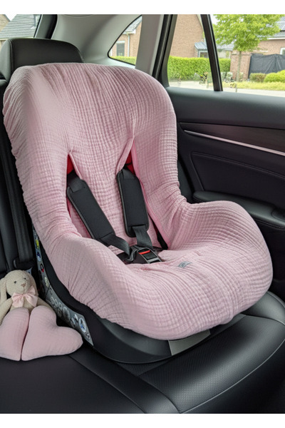 Joyous Mom Kids 4 Layer Muslin Baby Car Seat Cover Elastic 100% Cotton Organic Car Seat Cover