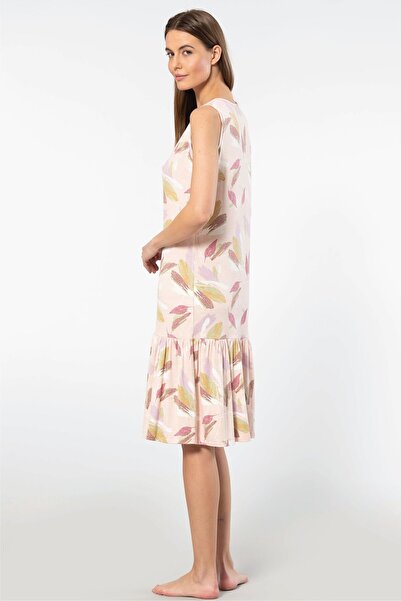 TÜREN Γυναικείο νυχτικό με λουράκια 3386/Πούδρα