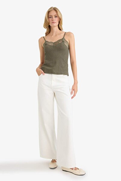 DeFacto Fitted Wrinkle Lace Undershirt G0275Ax25Sm