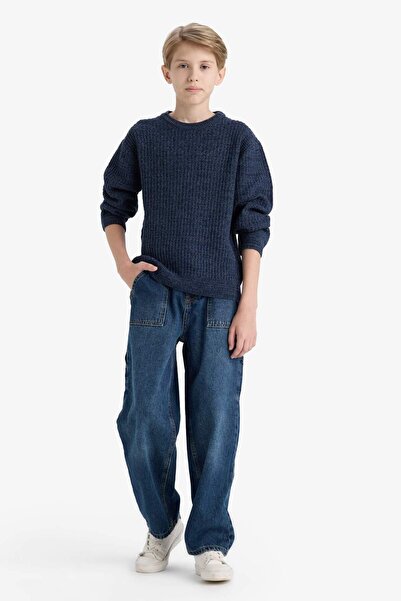 DeFacto Erkek Çocuk Bisiklet Yaka Triko Kazak C9468A825AU
