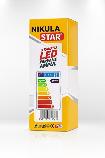 WELL POWER Nikula Star 50W 3 Kanatlı LED Pervane Ampul – 4500 Lümen, 6500K Beyaz Işık, E27 Duy