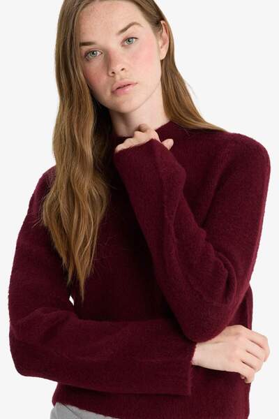 DeFacto Pulover tricotat cu jumătate de gât, cu croială normală F4768AX25WN