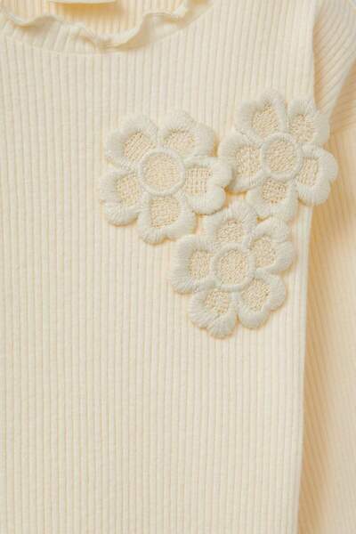 DeFacto Baby Girl Standard Fit Floral Ribbed Camisole Long Sleeve T-Shirt G1372A525Au