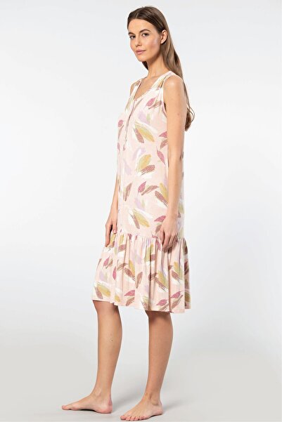 TÜREN Γυναικείο νυχτικό με λουράκια 3386/Πούδρα