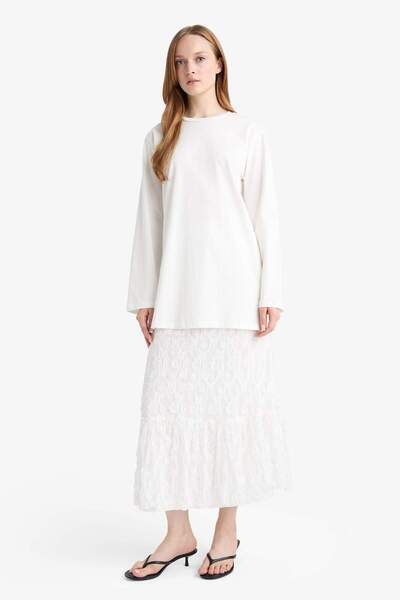 DeFacto A-Line Lace Midi Skirt G0052Ax25Hs