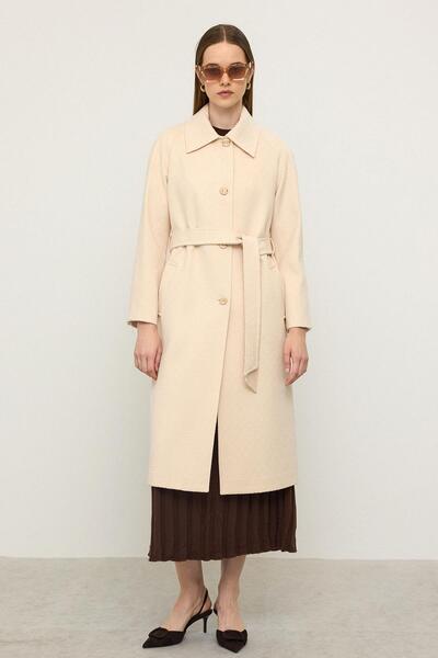 Olcay Reglan Kol Jakar Desen Limited Edition Kaban KREM 3135