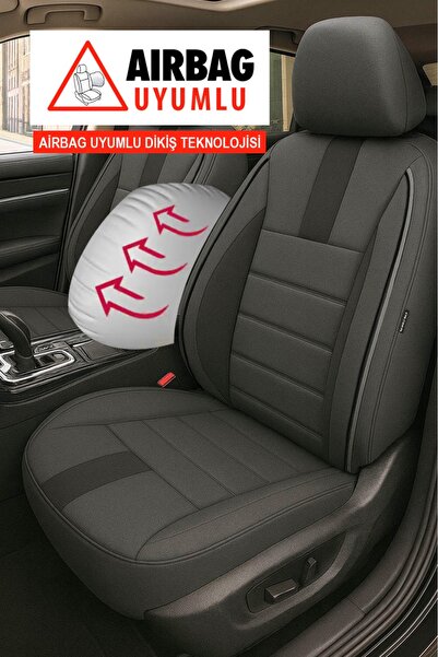 GM-DESIGN Oniks Füme Tay Tüyü Üniversal Oto Koltuk Kılıfı - 5 Koltuk Tam Set