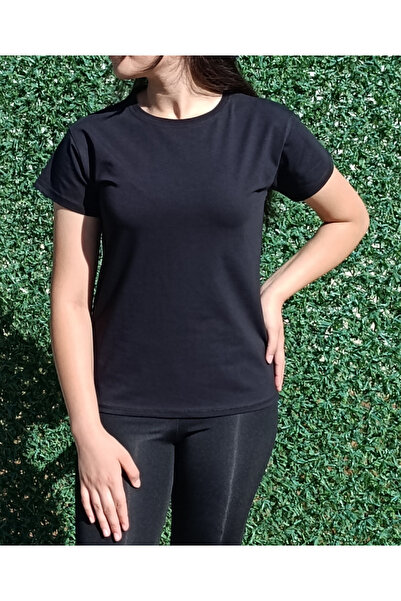 siyalife Γυναικείο μπλουζάκι με λαιμόκοψη Basic μαύρο T-Shirt