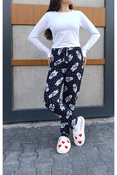 siyalife Pijamale de iarnă pentru femei din piele intoarsa cu textura moale