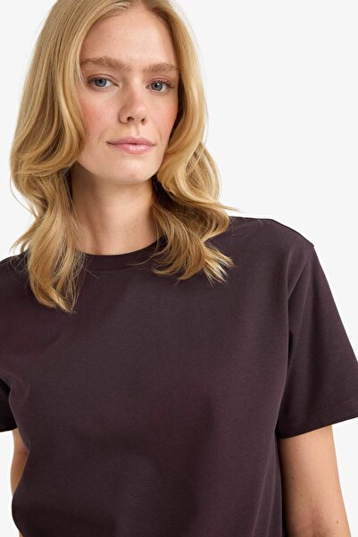 DeFacto Regular Fit Rundhalsausschnitt Basic Schlicht Premium Kurzarm-T-Shirt F7105AX25AU