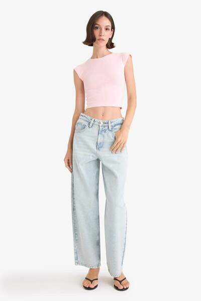 DeFacto Fitted Crew Neck Short Sleeve T-Shirt G0273Ax25Sm