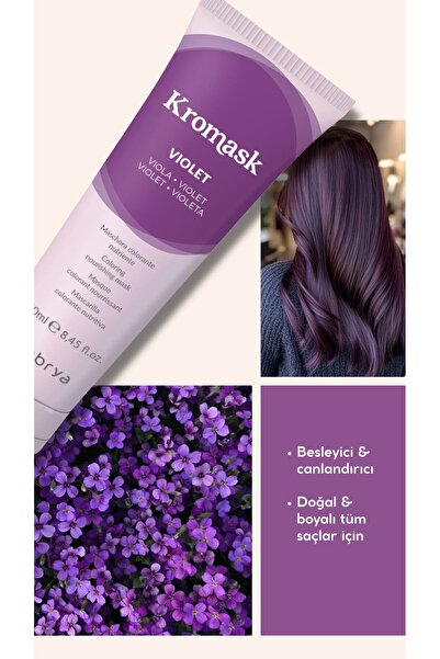 Inebrya Kromask Violet Mor Pigment Maske 250 ml | Sarı Saçlarda Soğuk Eflatun...